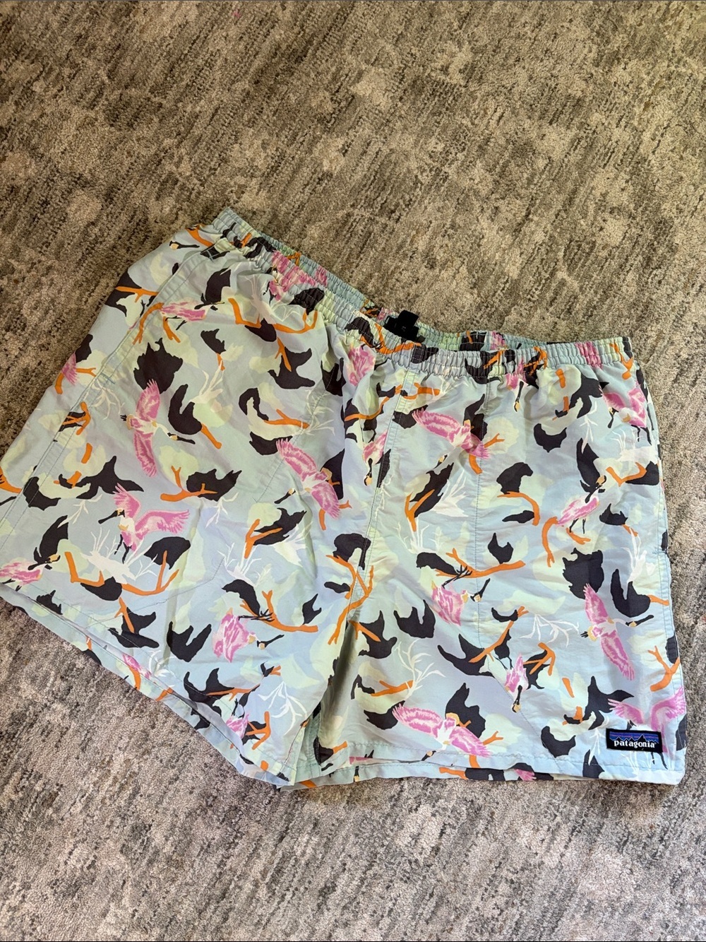 Patagonia Men's Light blue Printed Swim Shorts - size XL